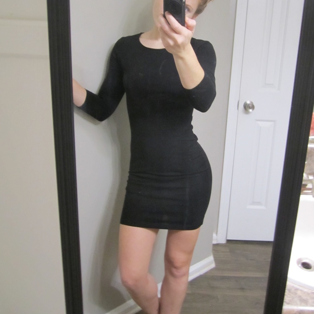 All black bodycon mini